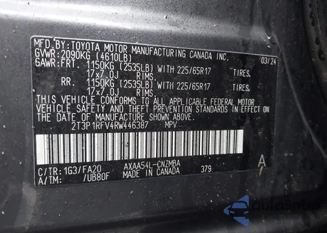 2024 Toyota Rav4 Xle z USA, uszkodzony, nr VIN 2T3P1RFV4RW446387